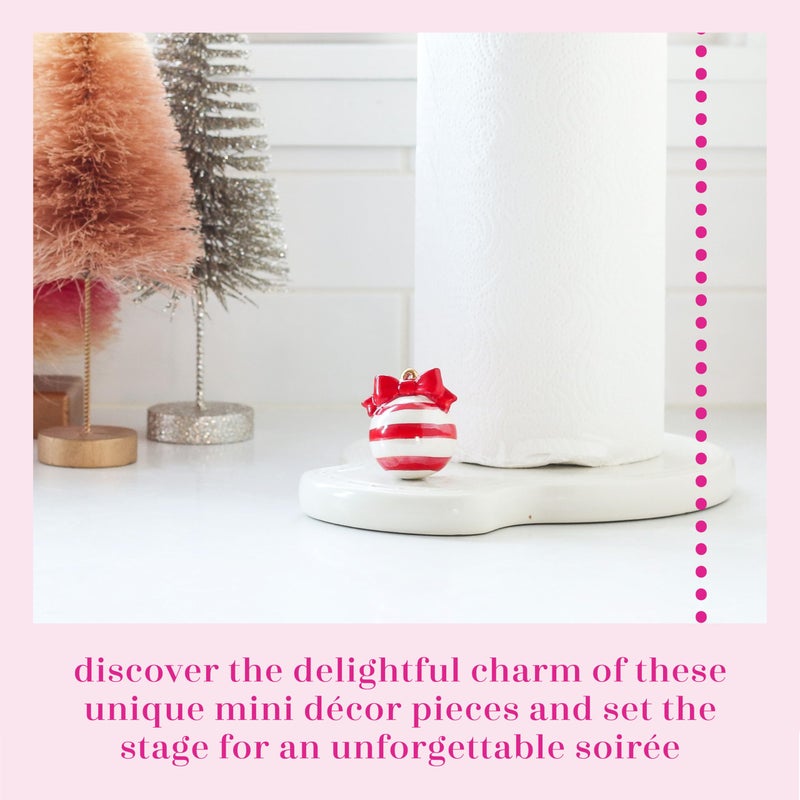 nf nora fleming Nora Fleming Deck The Halls (Red and White Ornament) - Hand-Painted Ceramic Christmas Decor - Winter Minis for The Home and Office - Image 3
